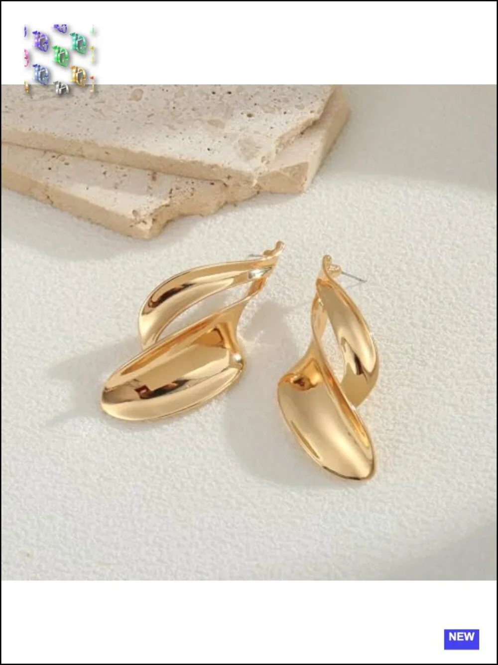 Chunky Gold Plated Statement Drop Dangle Earrings Geometric Metal